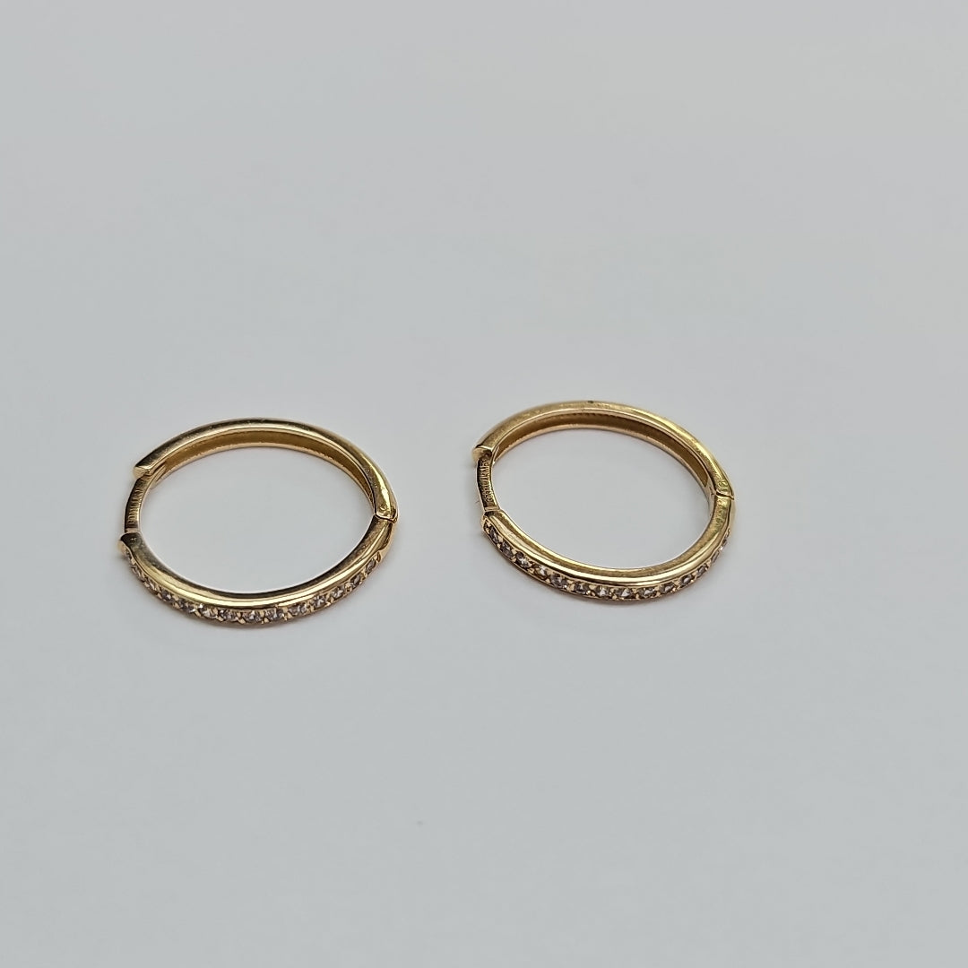 ARETES ARRACADAS C CIRCONIAS 14K 2.1 GR (NUEVO)