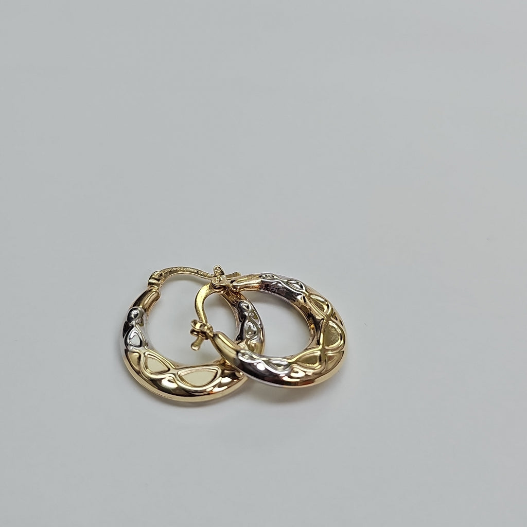 ARETES ARRACADAS COMBINADAS CON INFINITO 14K 2.2 GR (NUEVO)