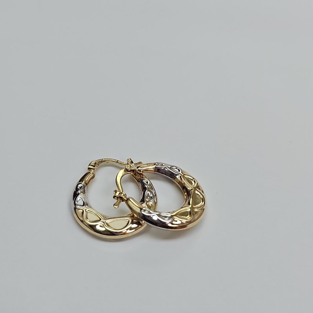 ARETES ARRACADAS COMBINADAS CON INFINITO 14K 2.2 GR (NUEVO)