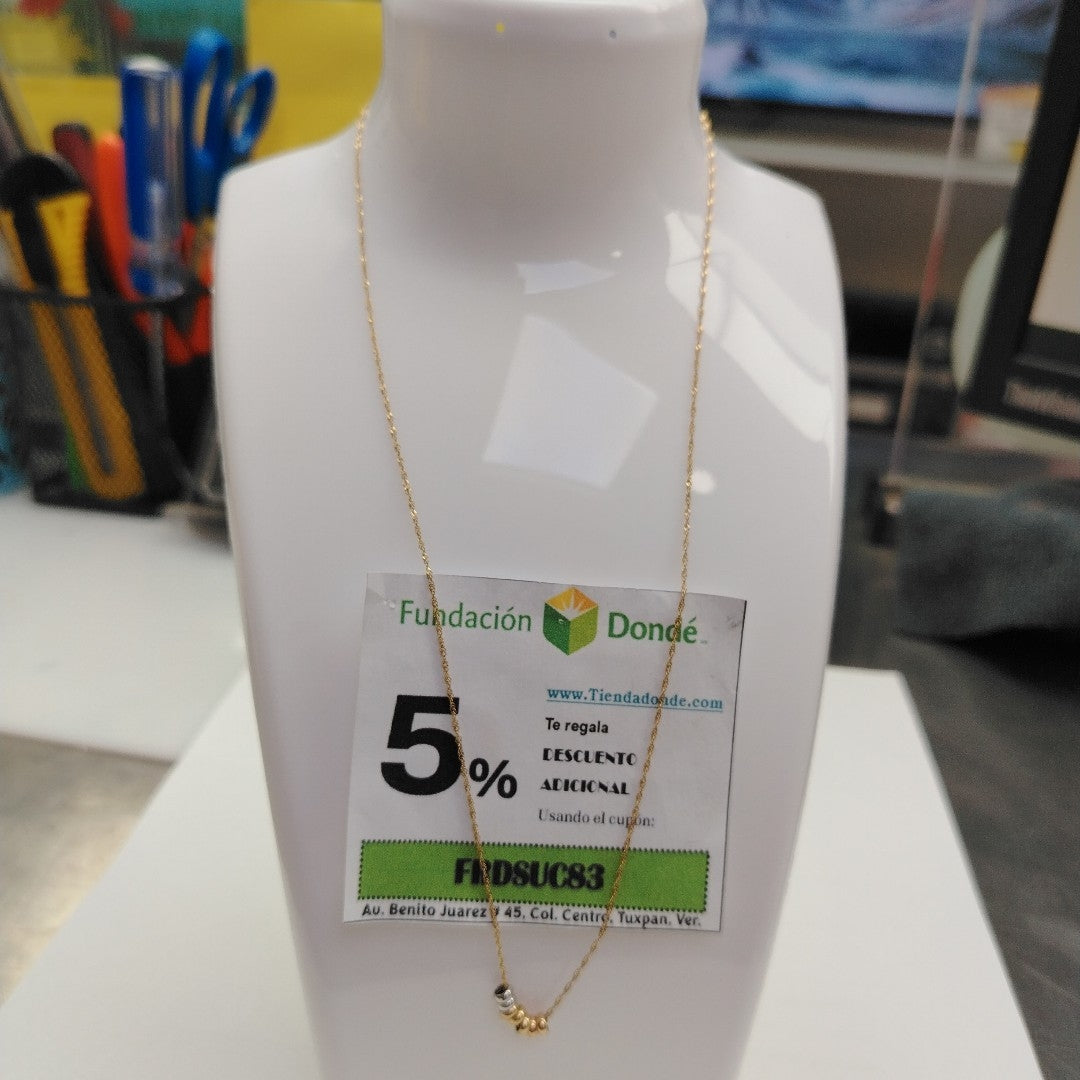 CADENA,SEMANARIO DE ARGOLLAS RODIADO 14 K 1,10 GRMS (SEMINUEVO)