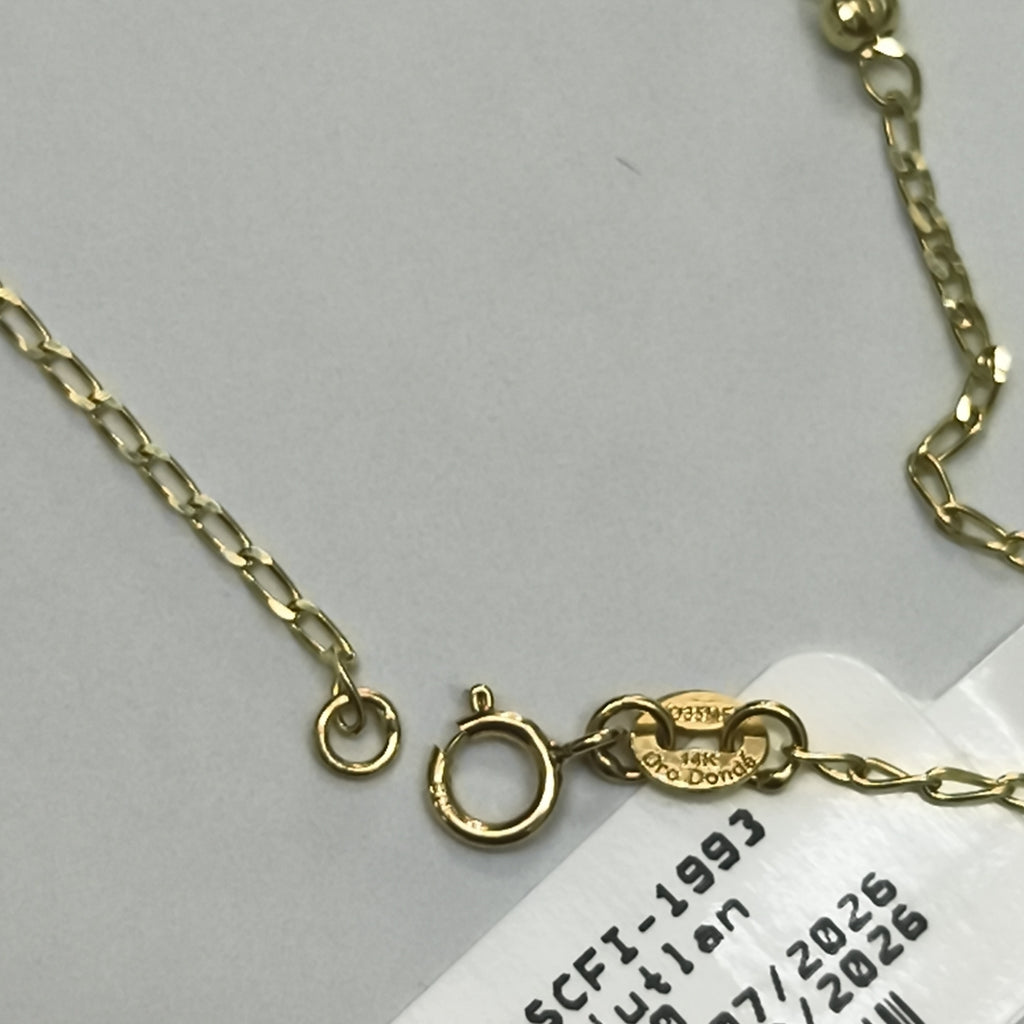 PULSERA ESPECIAL CON ESTRELLA Y CIRCONIAS 14K 18 CM 1.4 GR (NUEVO)