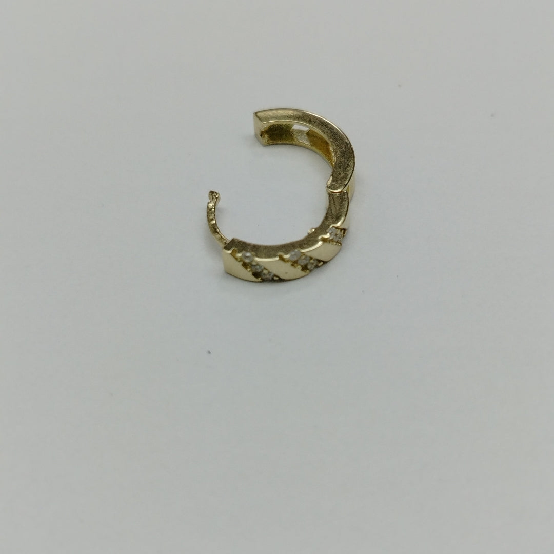 ARETES HUGGIES CON CIRCONIAS 14K 2.2 GR (NUEVO)