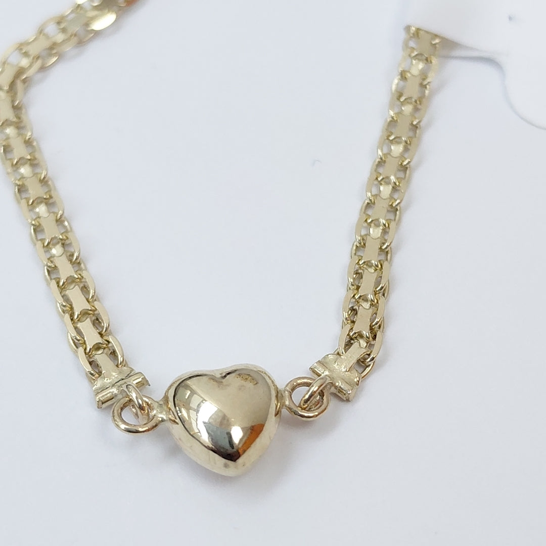 PULSERA ESPECIAL C CORAZON 14K 18 CM 2.7 GR (NUEVO)