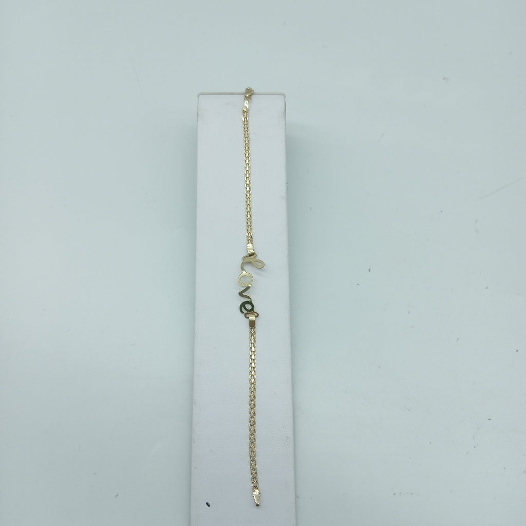 PULSERA ESCLAVA GRABADA LOVE 10K 18 CM 2.7 GR (NUEVO)