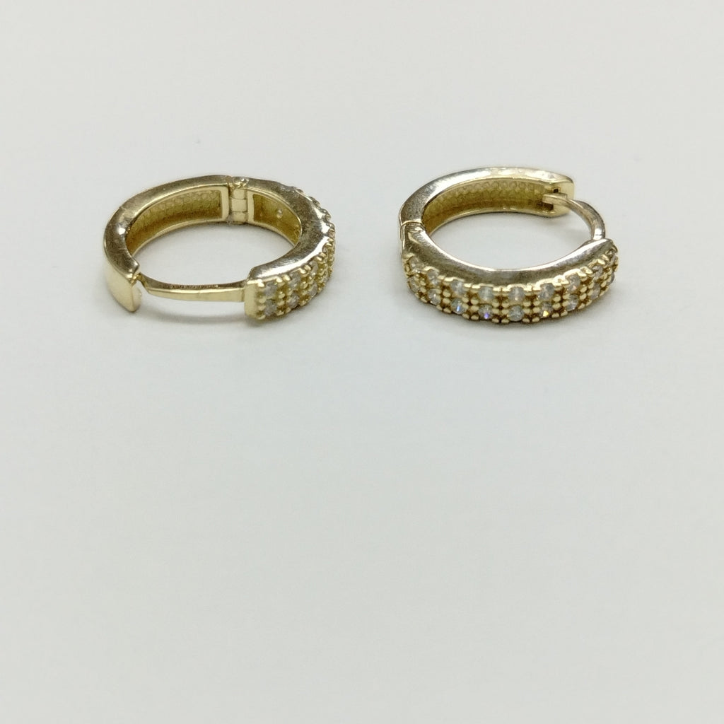 ARETES HUGGIES C CIRCONIA 14K 1.8 GR (NUEVO)