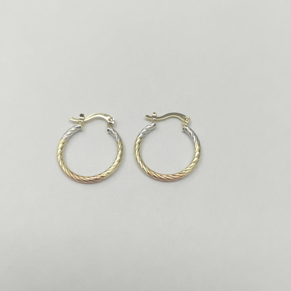 ARETES TEJIDO ARRACADAS TZL COMBINADAS 14K 1.8 GR (NUEVO)