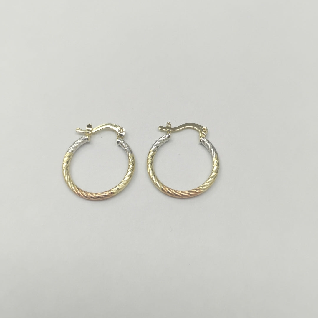 ARETES TEJIDO ARRACADAS TZL COMBINADAS 14K 1.8 GR (NUEVO)