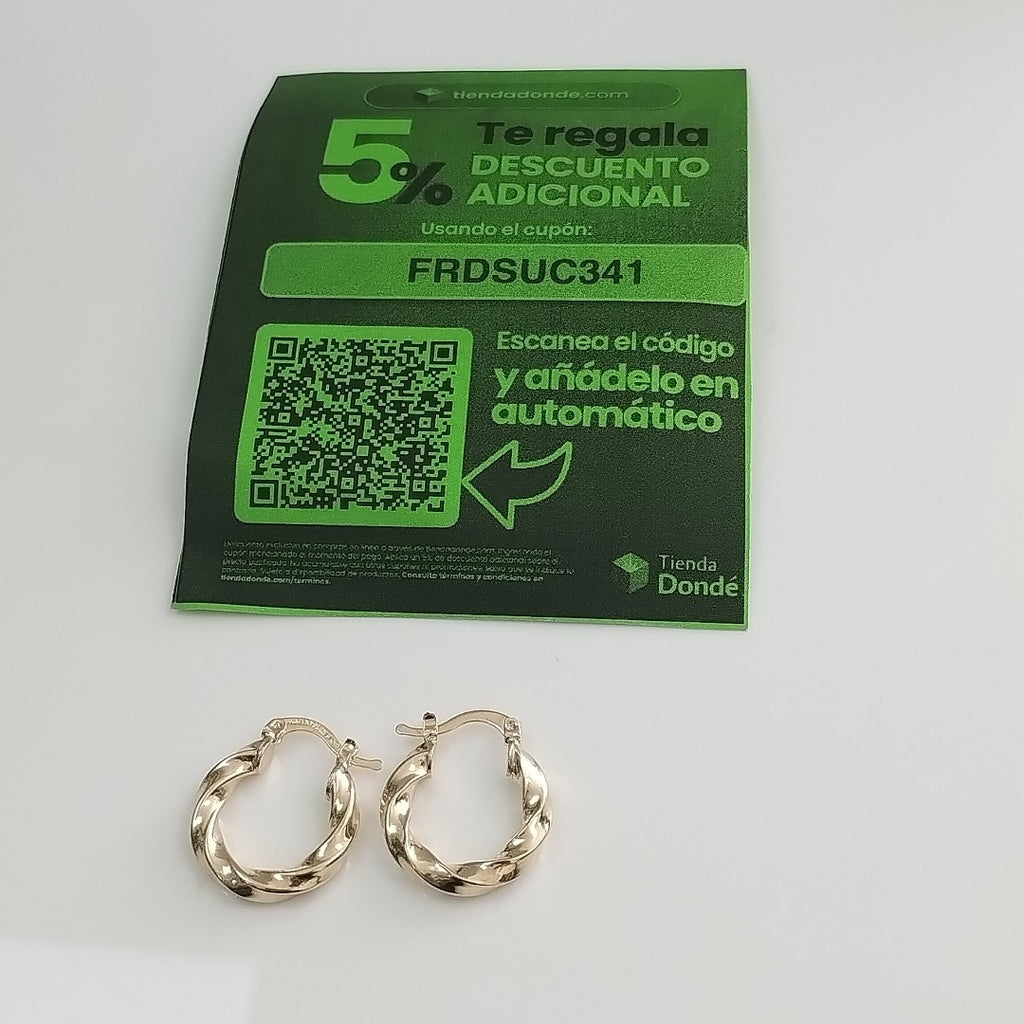 ARETES ARRACADA TORZAL 14K 1.8 GR (NUEVO)