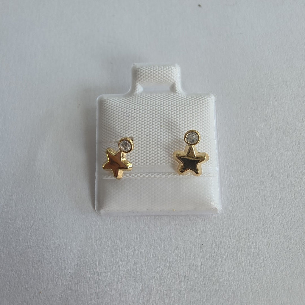 BROQUELES BROQUEL FIG ESTRELLA C CIRCONIA 14K 0.2603 GR (NUEVO)