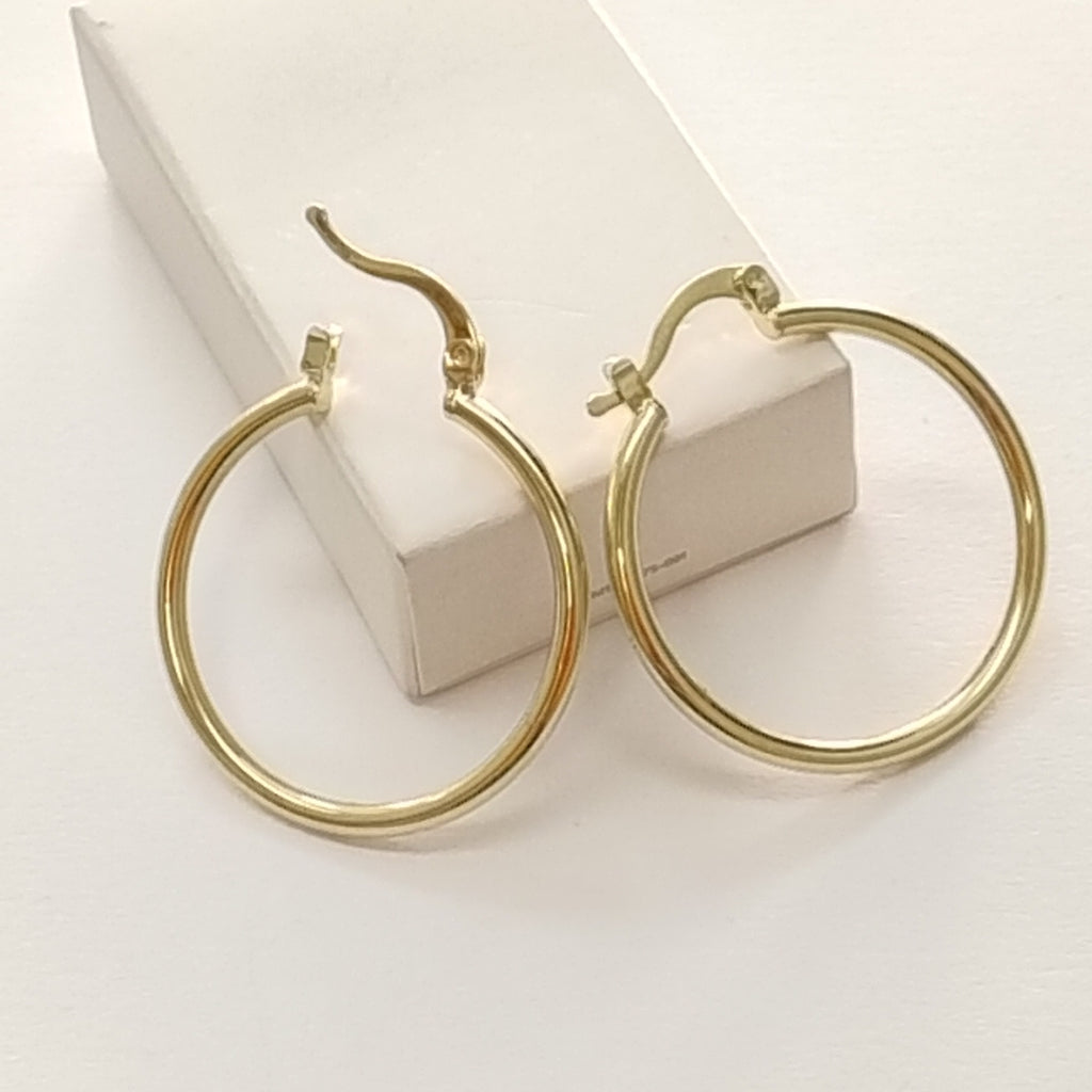 ARETES TEJIDO ARRACADAS LISAS 14K 1.5 GR (NUEVO)