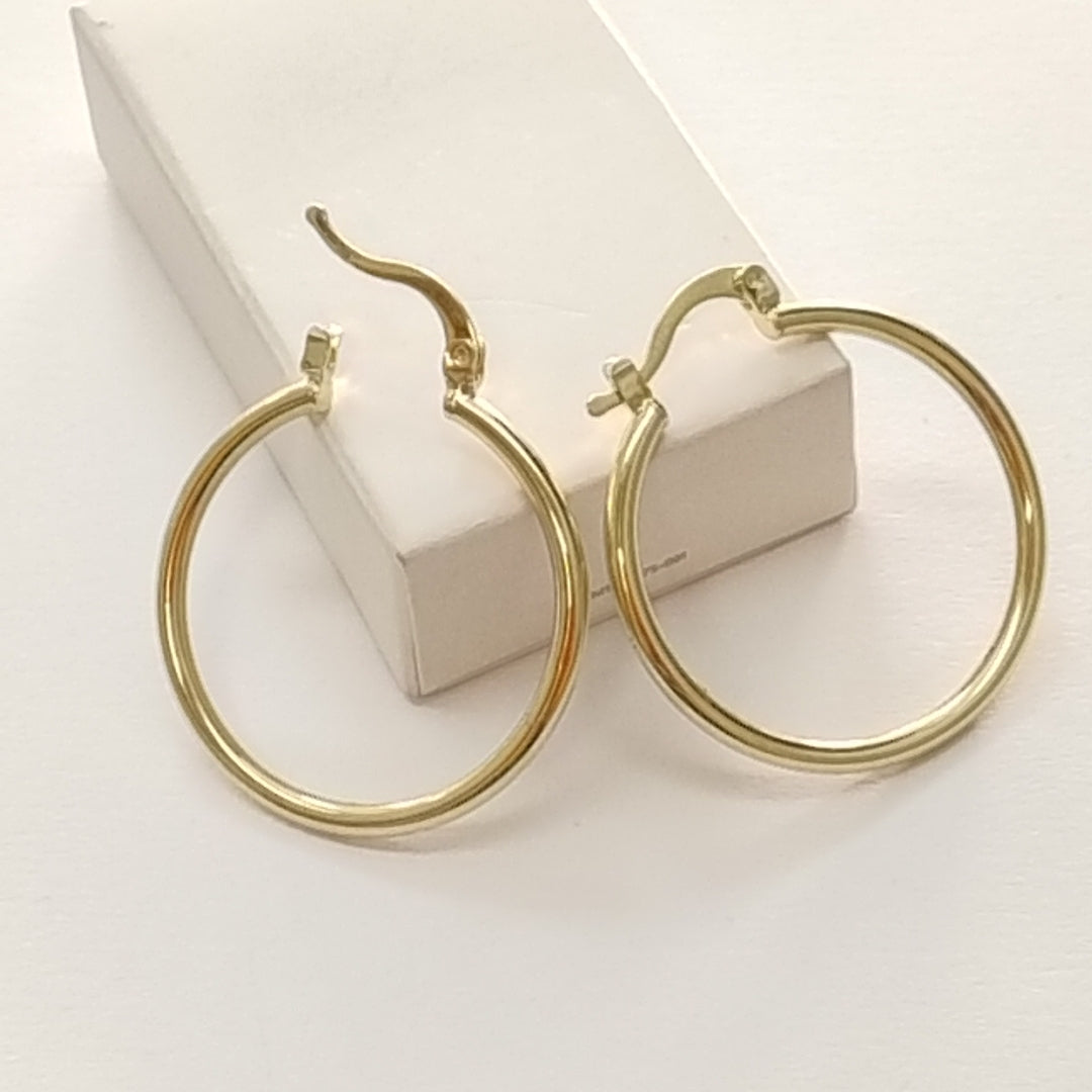ARETES TEJIDO ARRACADAS LISAS 14K 1.5 GR (NUEVO)