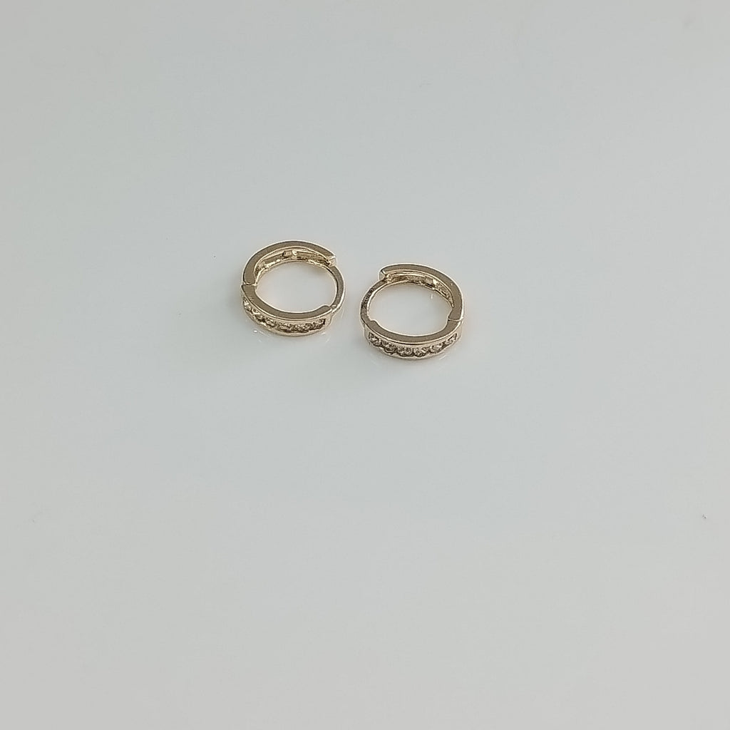 ARETES HUGGIES C CIRCONIA 14K 1.2 GR (NUEVO)