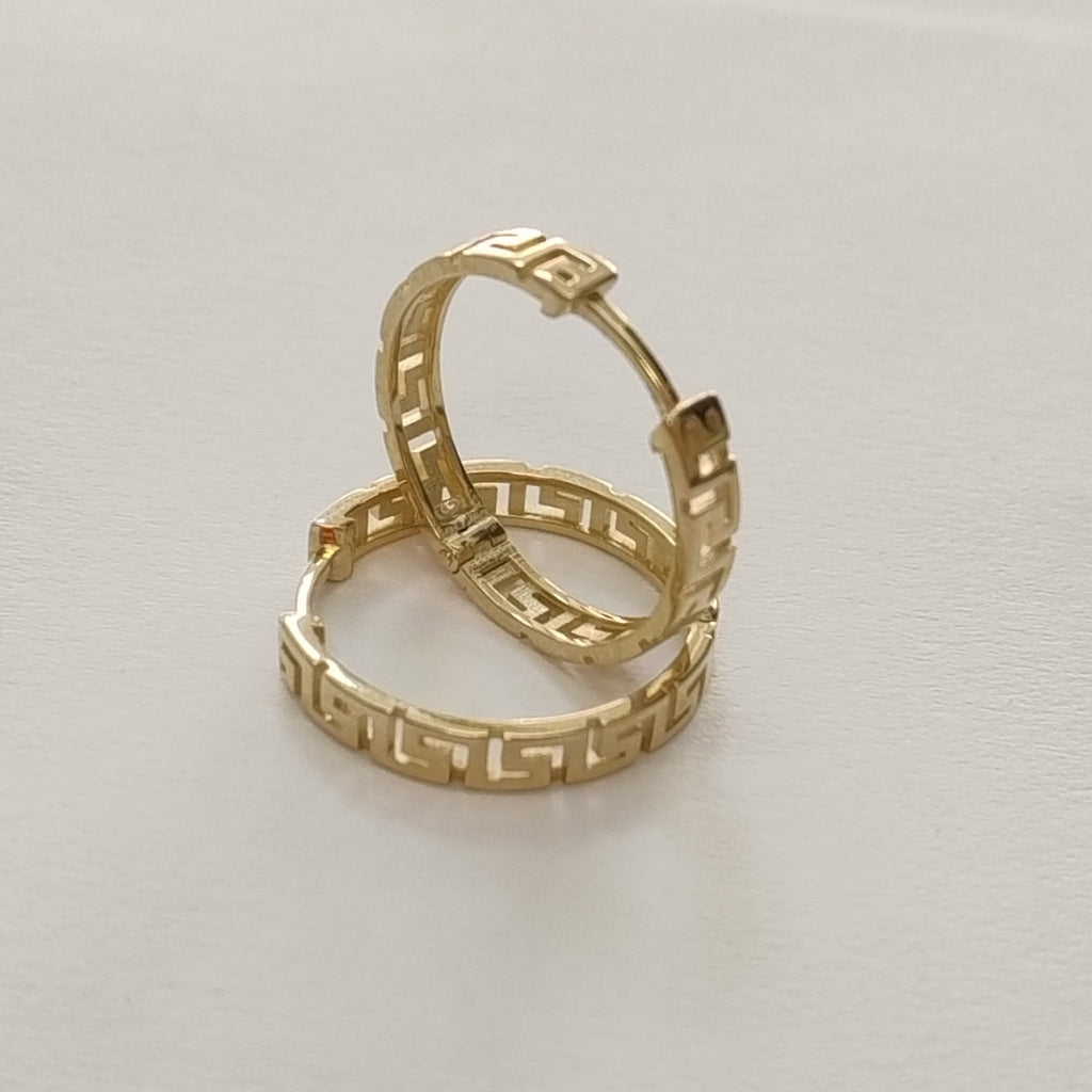 ARETES ARRACADA C GRECAS 14K 4.9 GR (NUEVO)