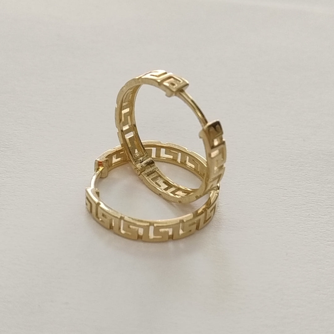 ARETES ARRACADA C GRECAS 14K 4.9 GR (NUEVO)