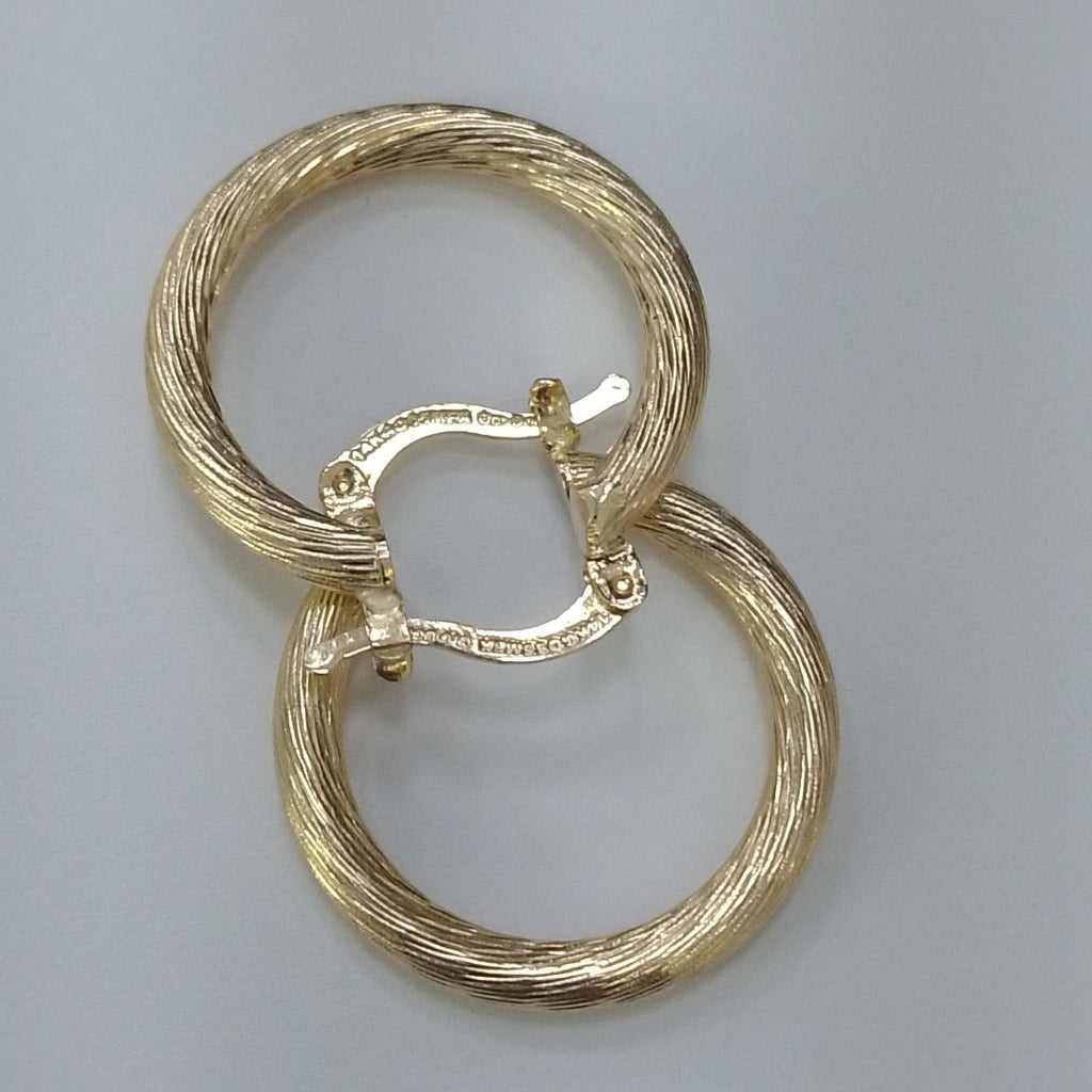 ARETES TEJIDO ARRACADAS ASTRIADAS 14K 2.7 GR (NUEVO)
