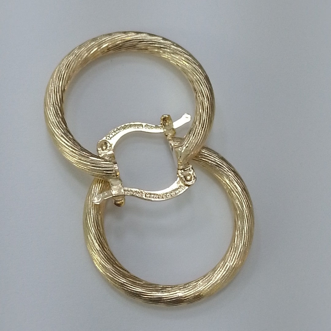 ARETES TEJIDO ARRACADAS ASTRIADAS 14K 2.7 GR (NUEVO)