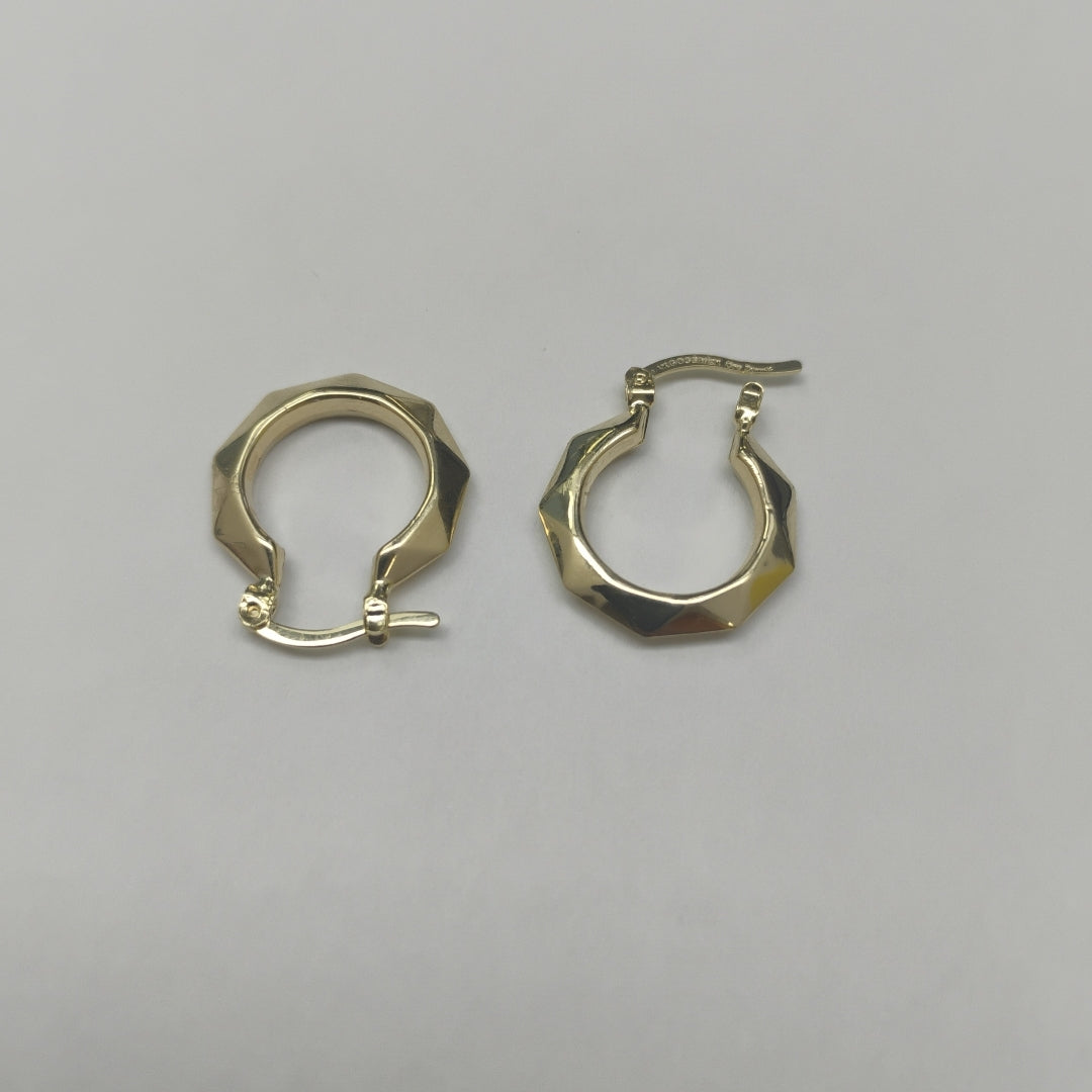 ARETES TEJIDO ARRACADAS FACETADAS 14K 1.8 GR (NUEVO)