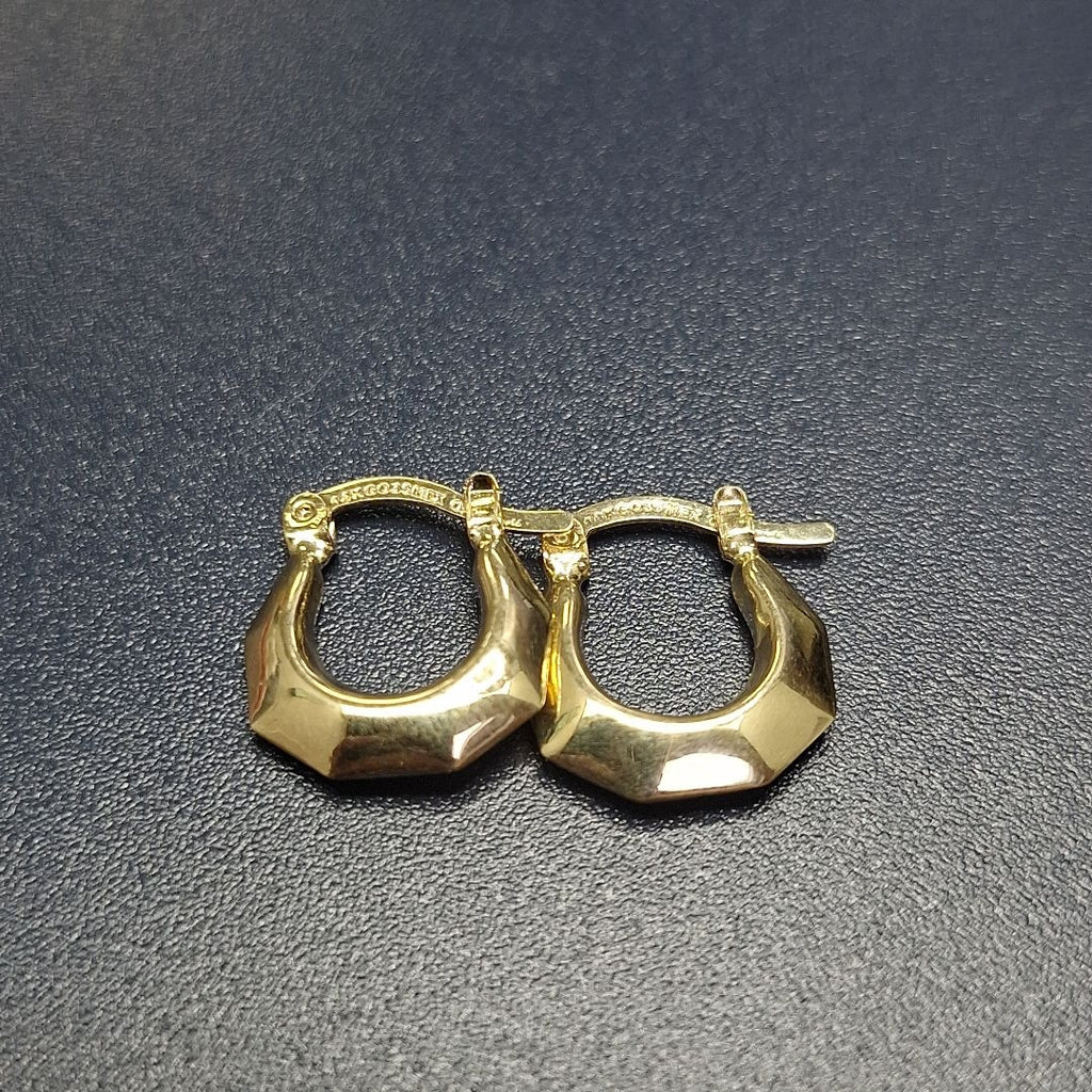 ARETES TEJIDO ARRACADA FACETADA 14K 1.2 GR (NUEVO)