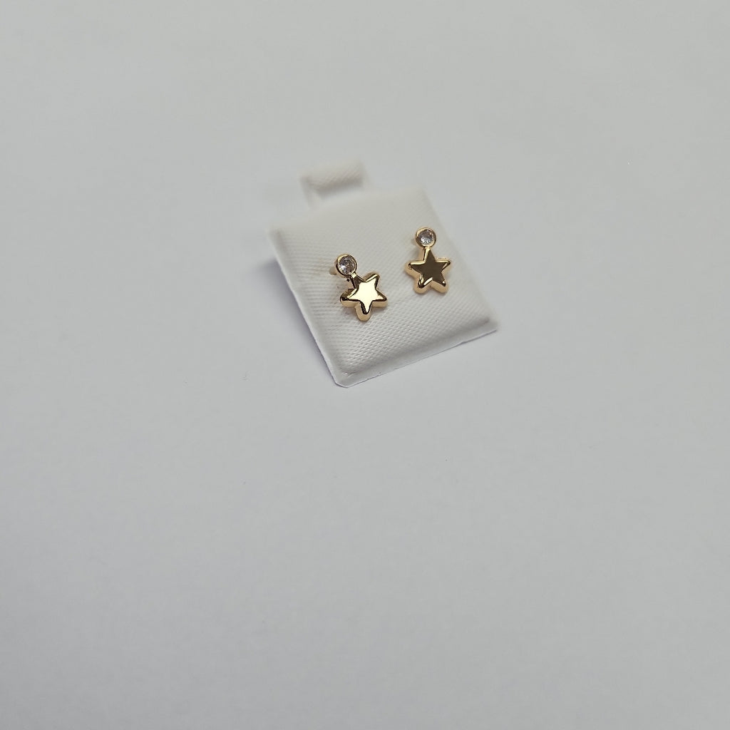 BROQUELES BROQUEL FIG ESTRELLA C CIRCONIA 14K 0.2603 GR (NUEVO)