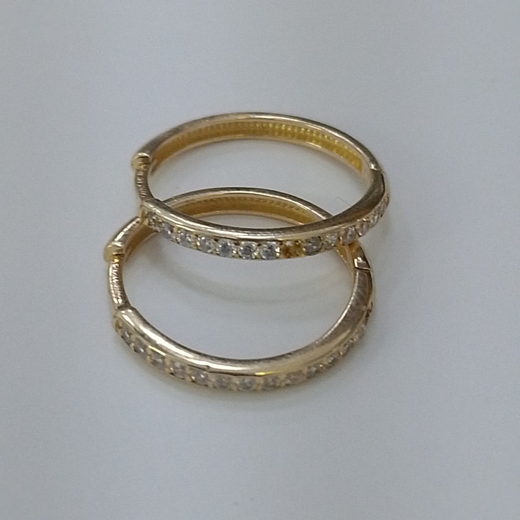 ARETES ARRACADAS C CIRCONIAS 14K 1.8 GR (NUEVO)