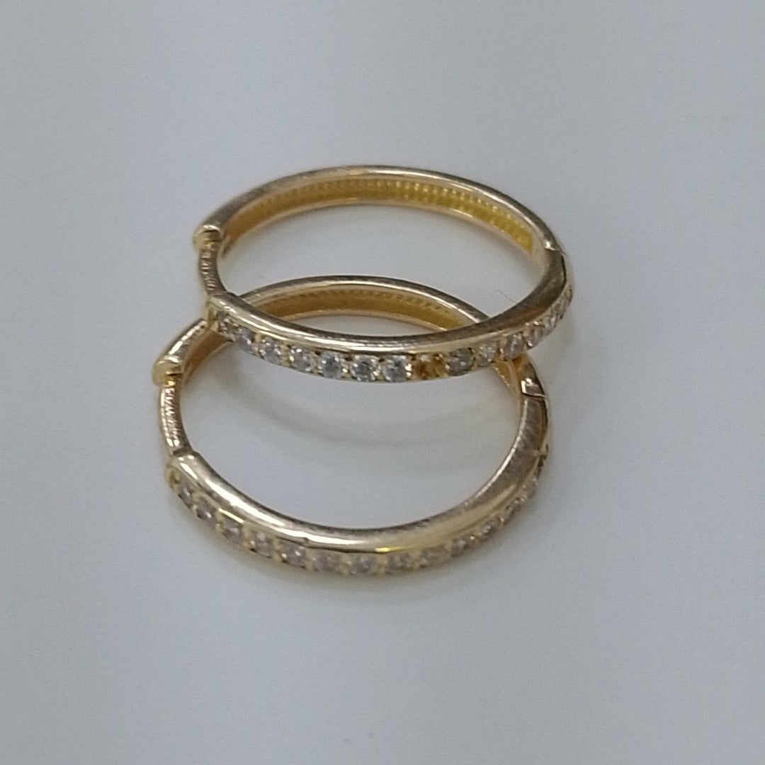 ARETES ARRACADAS C CIRCONIAS 14K 1.8 GR (NUEVO)