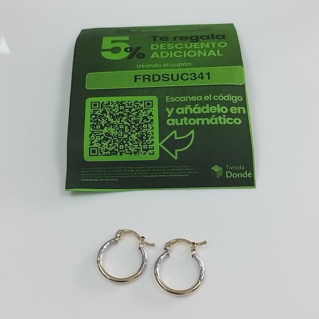 ARETES ARRACADAS COMBINADAS 14K 1.2 GR (NUEVO)