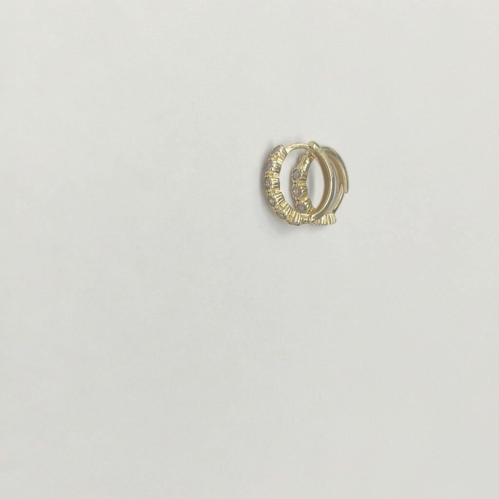 ARETES ARRACADA C CIRCONIAS 14K 2 GR (NUEVO)