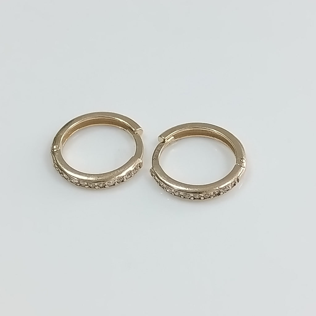 ARETES HUGGIES C CIRCONIA 14K 1.6 GR (NUEVO)