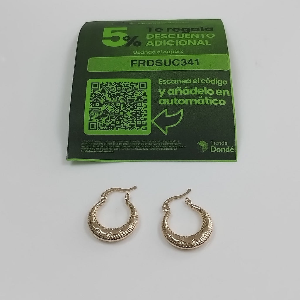 ARETES ARRACADAS HUECAS 14K 1.8 GR (NUEVO)