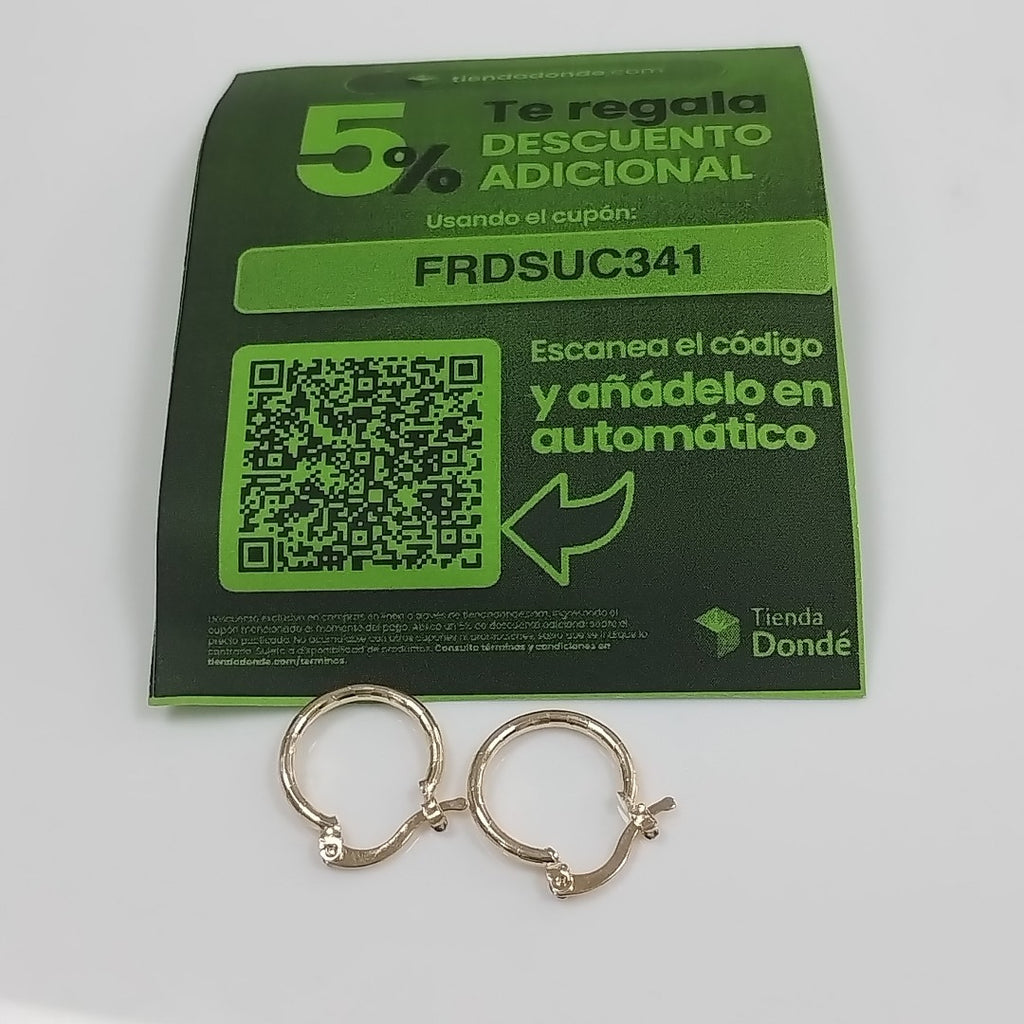ARETES ARRACADAS ESTRIADAS 14K 1.4 GR (NUEVO)