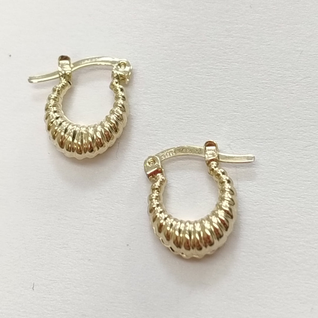 ARETES ARRACADA ESTRIADAS 14K 1.1 GR (NUEVO)