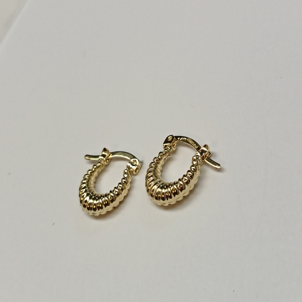 ARETES ARRACADA ESTRIADAS 14K 1.1 GR (NUEVO)