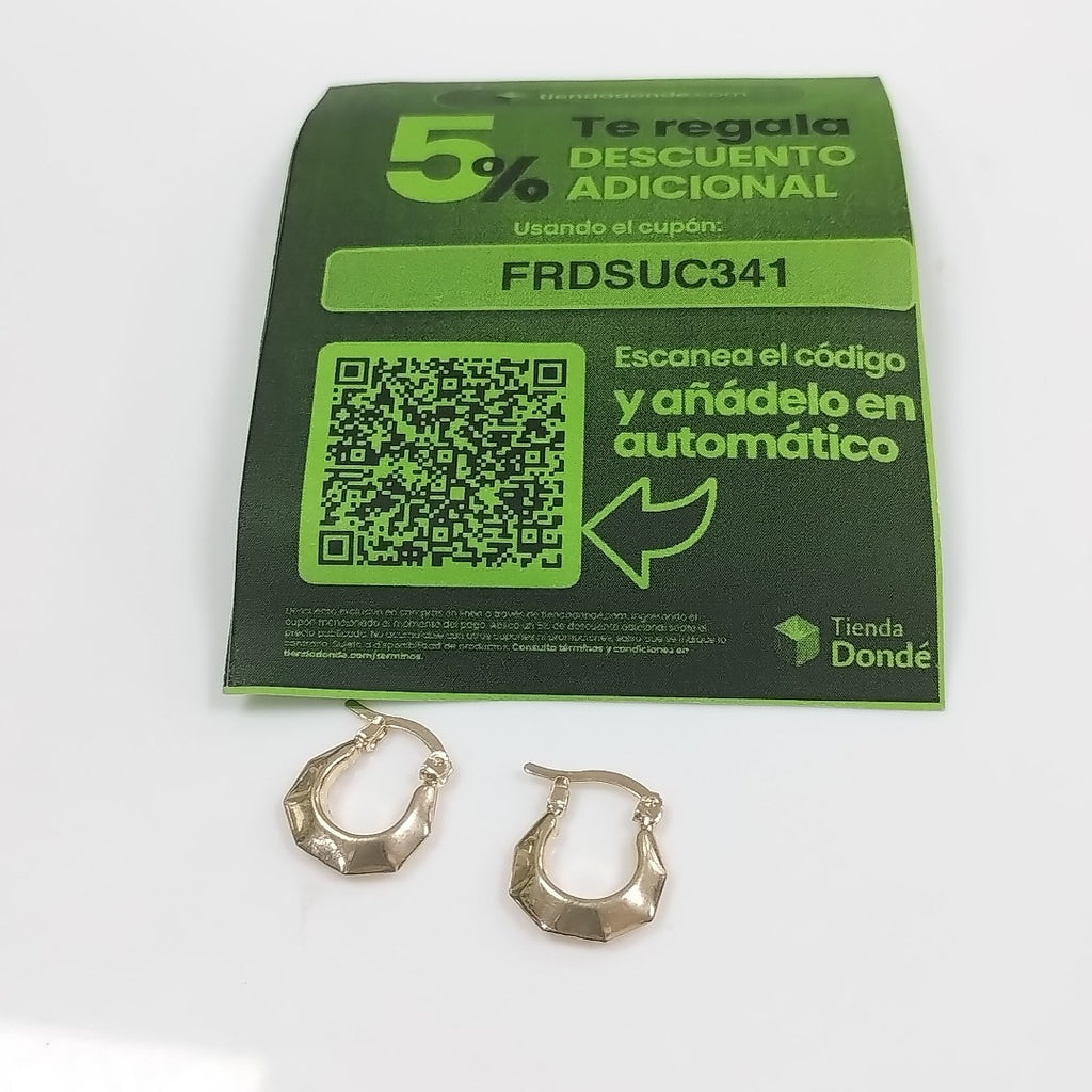 ARETES TEJIDO ARRACADA FACETADA 14K 1.3 GR (NUEVO)