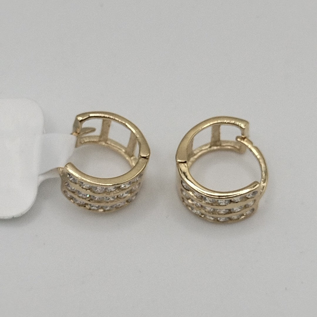 ARETES HUGGIES C CIRCONIA 14K 2.2 GR (NUEVO)
