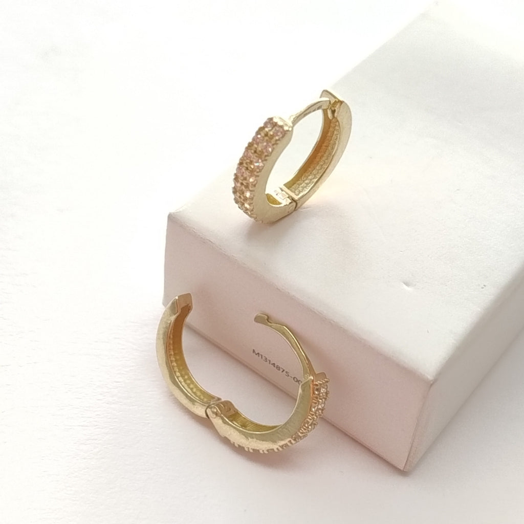 ARETES HUGGIES C CIRCONIA 14K 1.8 GR (NUEVO)