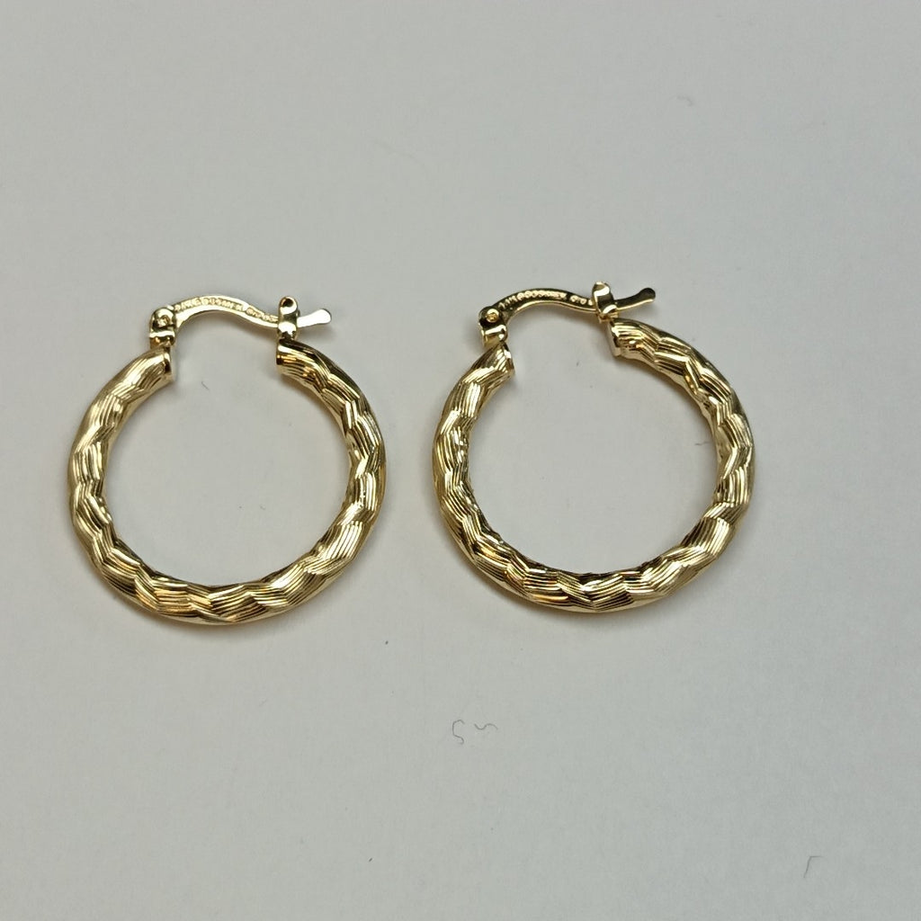 ARETES TEJIDO ARRACADA LABRADA 14K 2.6 GR (NUEVO)