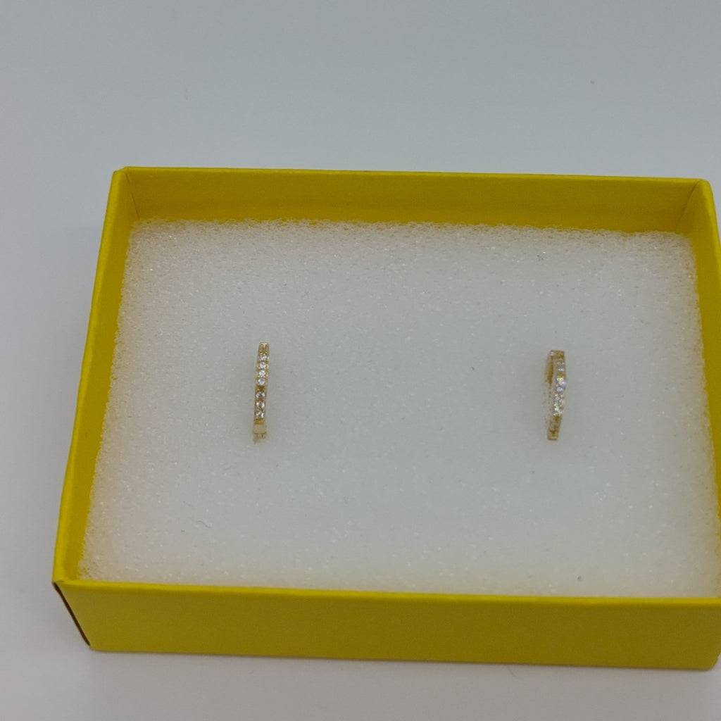 ARETES HUGIES C CIRCONIAS 14K 1.5 GR (NUEVO)