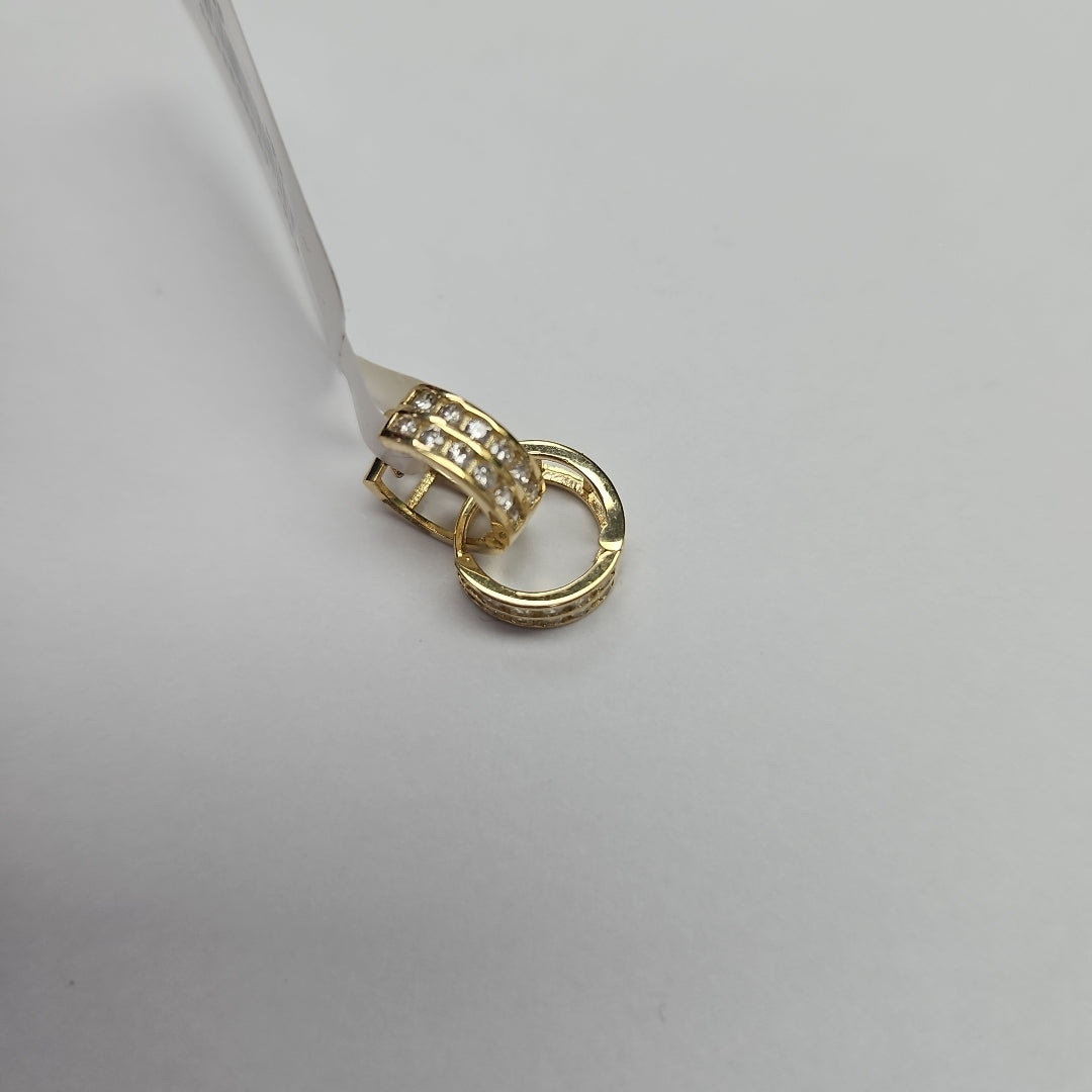 ARETES HUGGIES C CIRCONIAS 14K 1.8 GR (NUEVO)