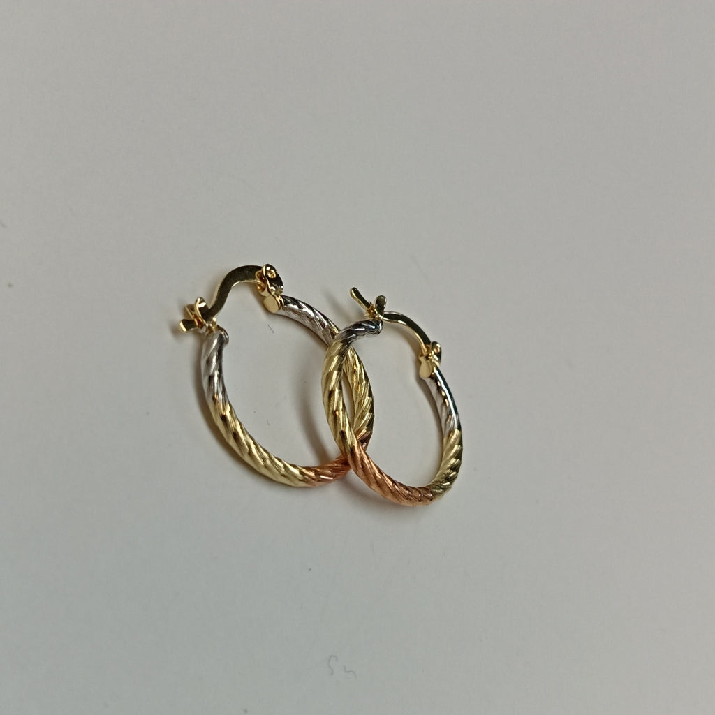 ARETES TEJIDO ARRACADAS TZL COMBINADAS 14K 1.8 GR (NUEVO)