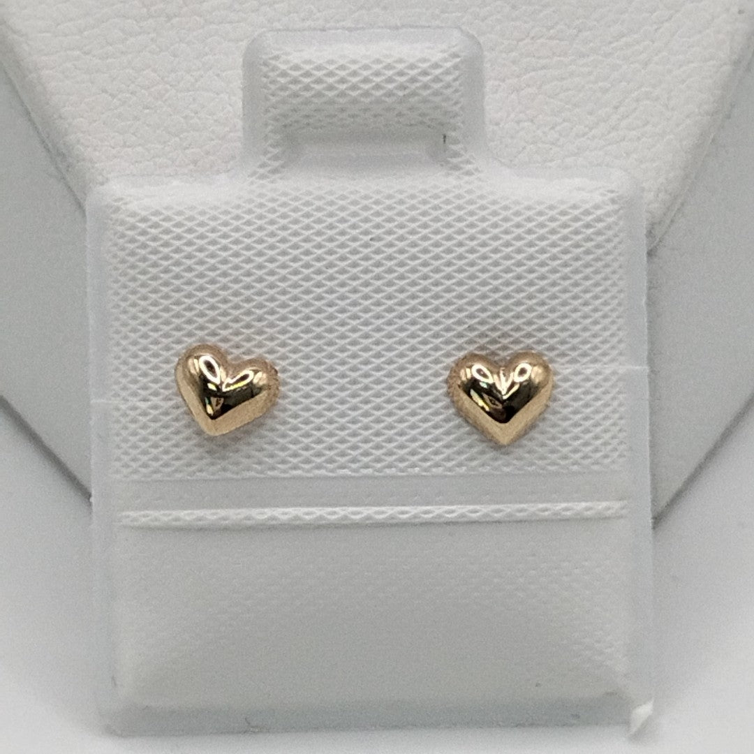 BROQUELES BROQUEL FIG CORAZON LISO 14K 0.1987 GR (NUEVO)
