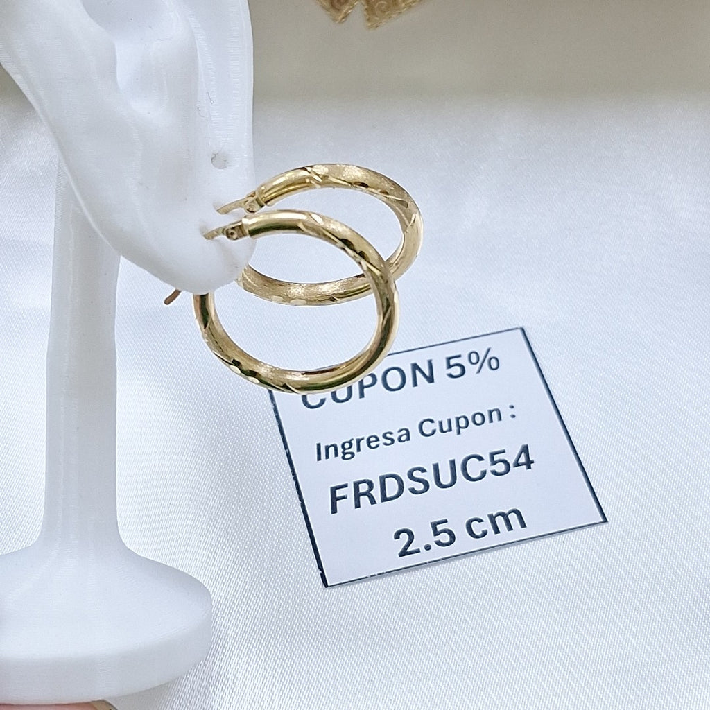 ARRACADAS PAR ORO 14 K 2,40 GRMS (SEMINUEVO)