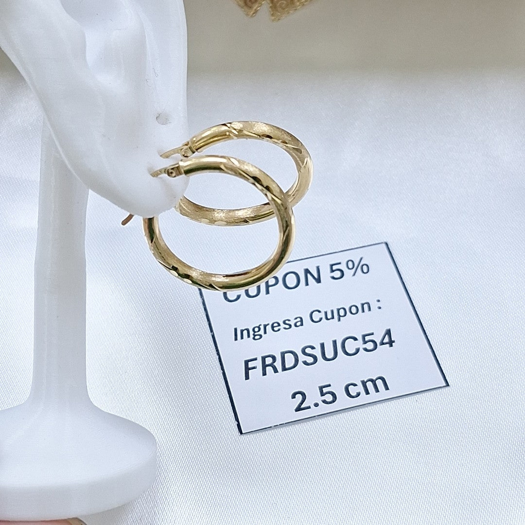 ARRACADAS PAR ORO 14 K 2,40 GRMS (SEMINUEVO)