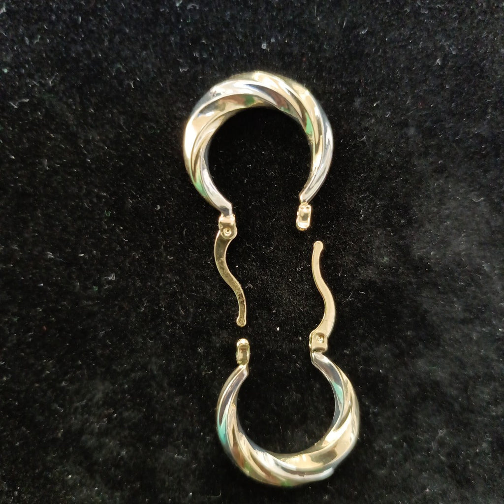 ARETES TEJIDO ARRACADA TRENZADA COMBINADA 14K 1.8 GR (NUEVO)
