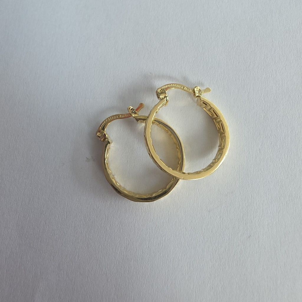 ARETES TEJIDO ARRACADAS TIPO GRECAS 14K 2.1 GR (NUEVO)