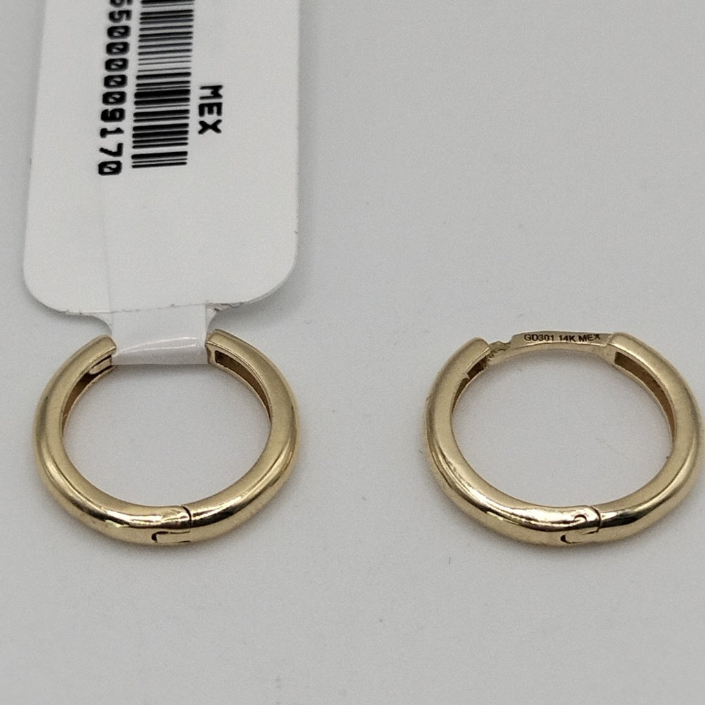 ARETES HUGGIES LISAS 14K 1.6 GR (NUEVO)