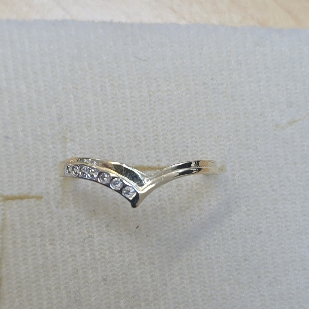 ANILLOS CON CIRCONIAS 14K TALLA 9 1.1 GR (NUEVO)