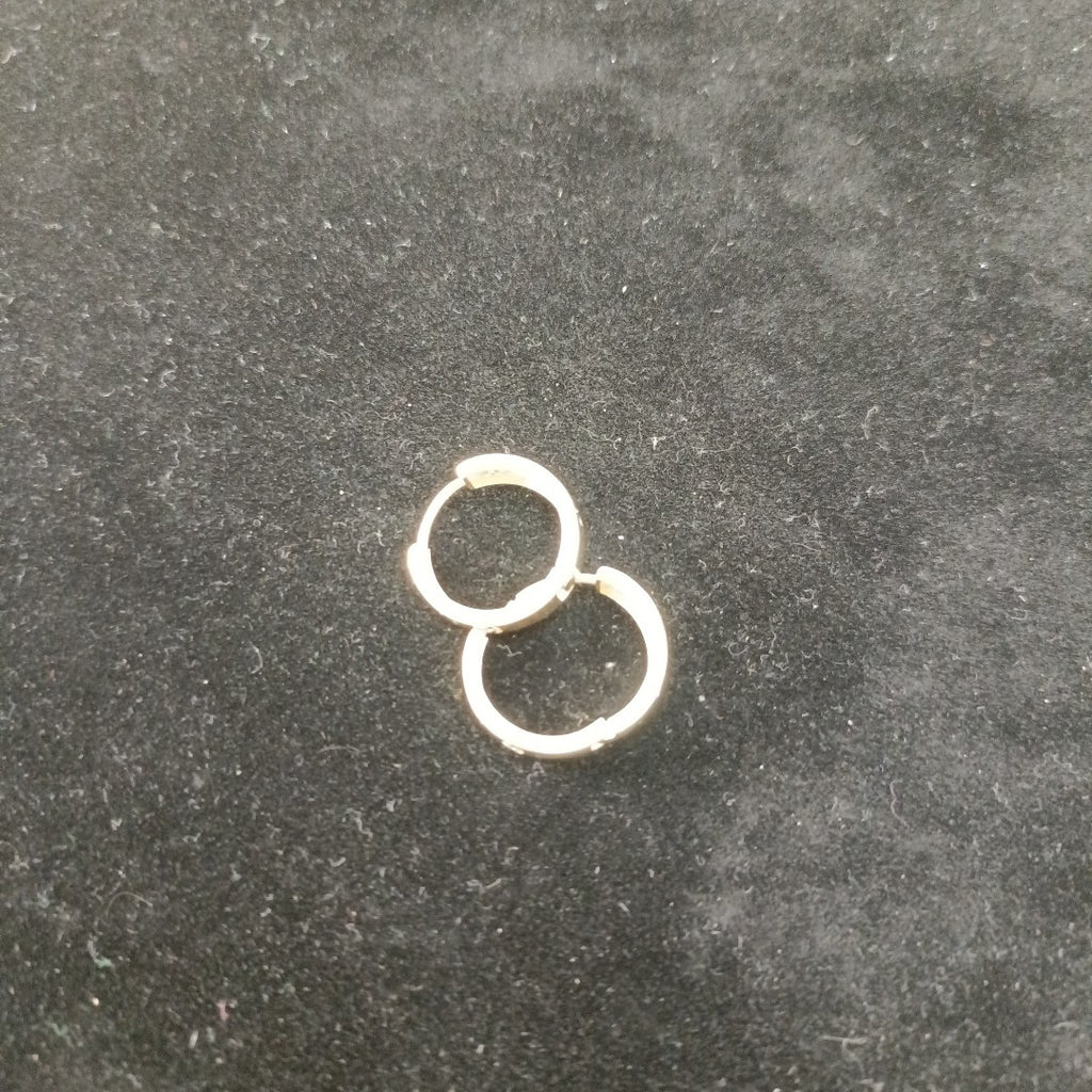 ARETES TEJIDO HUGGIES CON CIRCONIAS 14K 2.9 GR (NUEVO)