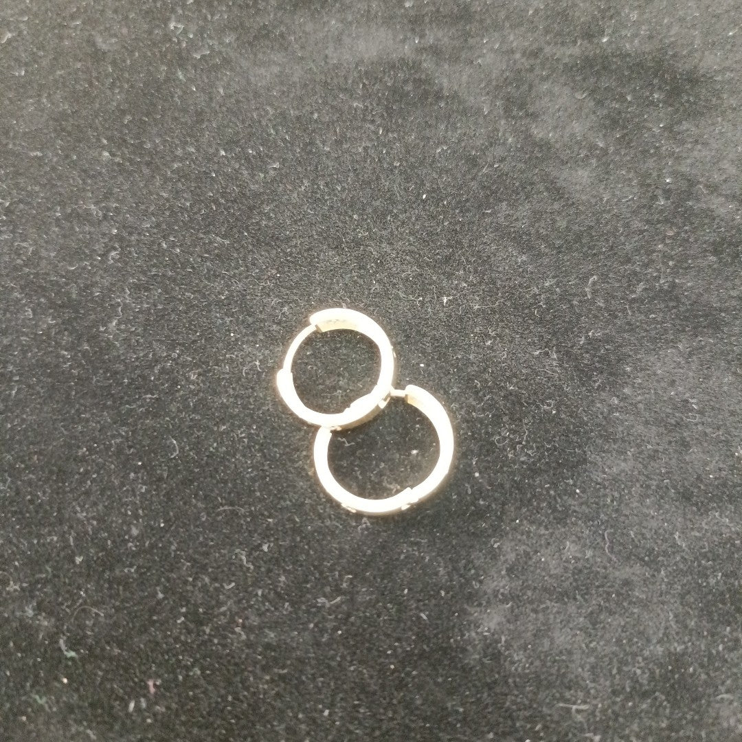 ARETES TEJIDO HUGGIES CON CIRCONIAS 14K 2.9 GR (NUEVO)