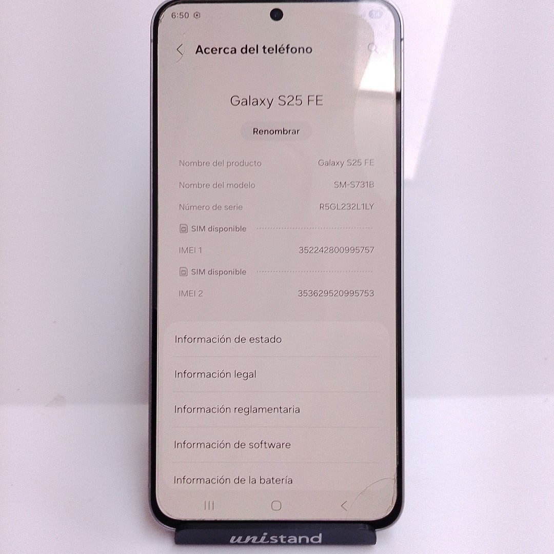 CELULAR SAMSUNG GALAXY S25 FE SM-S731B (2025) 128 GB 8 GB RAM (SEMINUEVO)