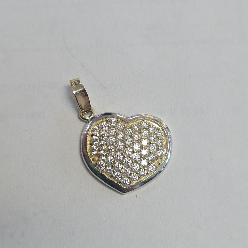 DIJE CORAZON CON CIRCONIAS 14K 1.8 GR (NUEVO)